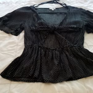 Lovefire cut-out black polka dot top size S